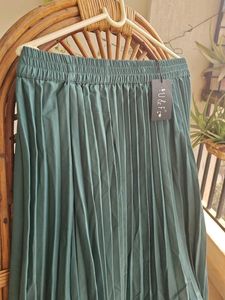 Green Pleated Skirt