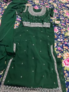 Green Embellished Blouse