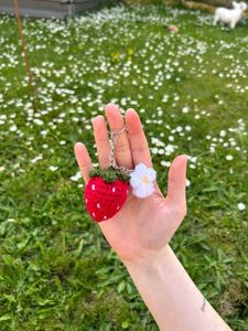 Strawberry Crochet Keychain