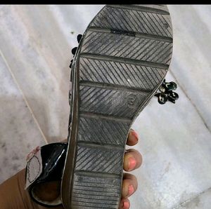 Stuning black sandal &amp; partywear white footwear