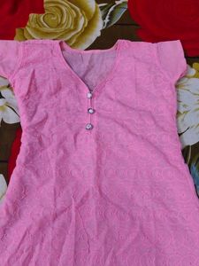 Pink Embroidered Kurti