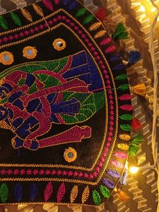Krishna Radha Embroidered Purse