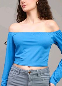 Blue Off-Shoulder Top