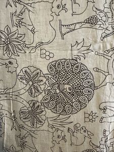 Jungle Printed Kalamkari Saree With Blouse
