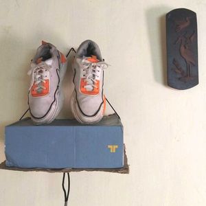 Orange and Grey Athletic Shoes