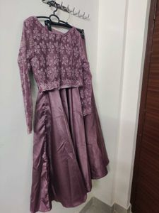 Elegant Mauve Embroidered Lehenga Set