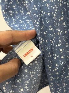 Off Shoulder Urbanic Blue Floral Dress