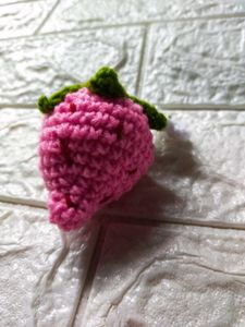 Crochet Strawberry keychain