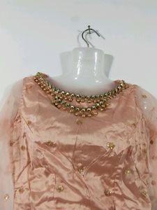 Peach Embroidery Printed Lehanga Choli (Women)