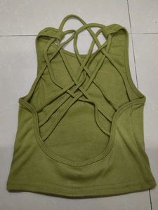Lime Green Stylish Back Tee