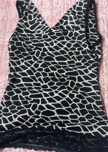 y2k deep V-neck cami top