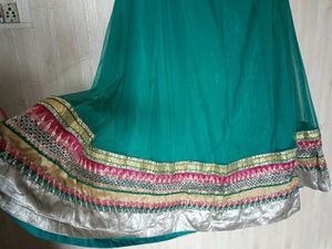 Sea Green Net Lehenga for Women