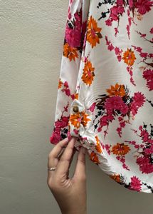Floral Print Long Sleeve Blouse