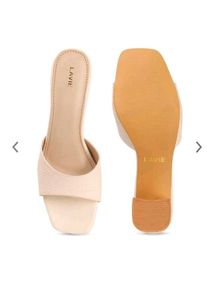 Lavie Women Textured Block Open Back Sandal