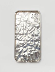 Silver Metallic iPhone 14 back case/cover