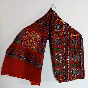 Women's Red Traditional Dupatta