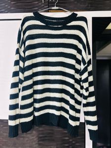Striped Knit Pullover Sweater