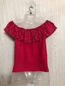 Piaza Itslia Pink Off Shoulder Top