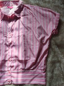Pink Striped Button-Down Shirt