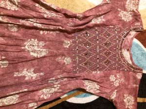 Pink Floral Print Anarkali Kurta