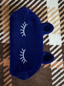 Cute Navy Blue Sleepy Eyes Pouch