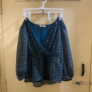 ONLY Floral Print Wrap Top
