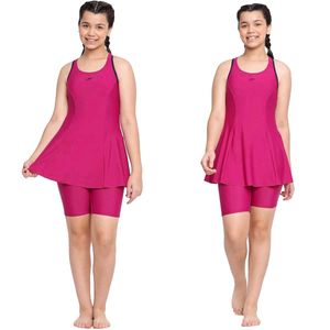 Speedo Racerback Swim Dress With Boyleg