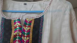 Cream Ethnic Kurta For Daily And Office