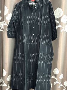 Striped Black Kurta Set