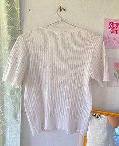 Cute White Knit Top
