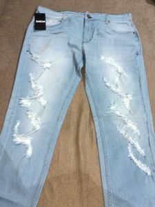 Shein Full Length Heavy Distress Skinny Jeans