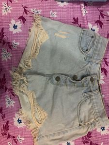 Ripped Denim Shorts