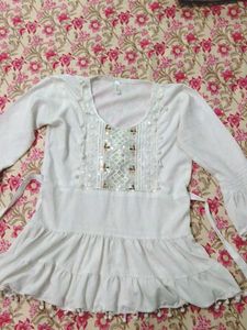 White Embroidered Top