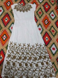 Elegant White Embroidered Dress