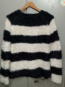 Striped Fuzzy Knit Sweater