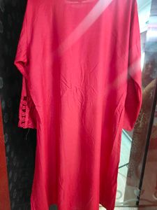 Rust Embroidered 2 Pcs Dress For Karwachauth