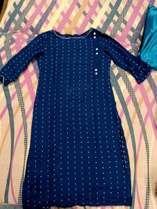 Elegant Navy Straight Blue Kurta