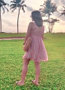 Light Pink Floral Mini Dress