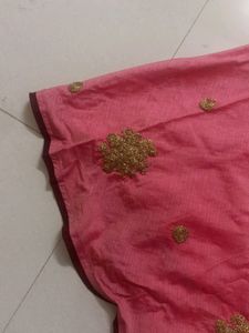 Velvet Blouse N Matka Silk Lehenga
