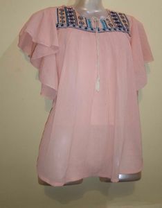 Peach Embroidered Top