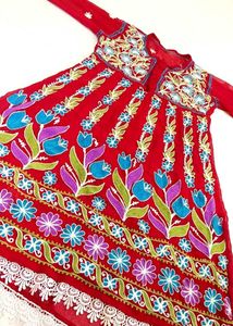 Red Embroidered Kurta