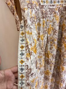 3pc Floral Print Embroidered Kurti