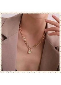 Gold Layered Lock Necklace