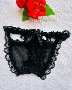 Black Polka Dot Lace Brief