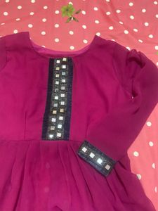 Stylish Magenta Ethnic Gown