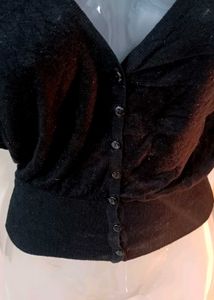 Black Button-Down Cardigan