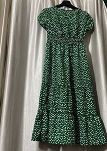 Green Floral Midi Dress