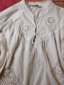 Lace Detail Peasant Top