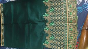 Emerald Green Embroidered Fabric