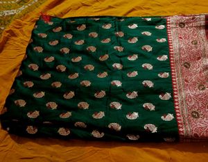 New Banarsi Silk Zari Saree With Stitched Blouse